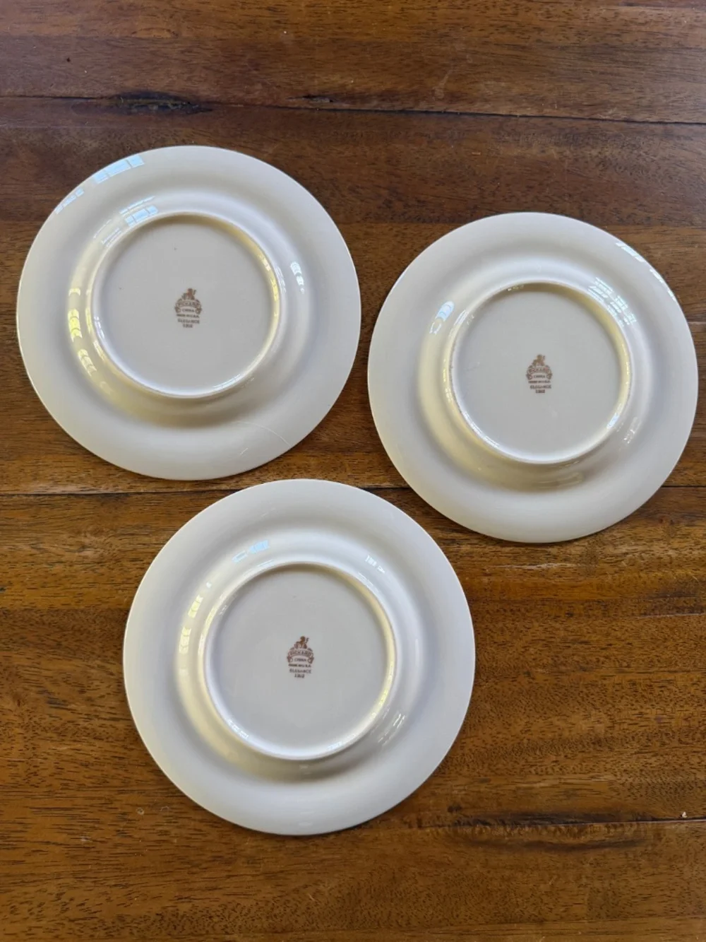 Gold-rimmed Salad/Dessert plates - Pickard China 'Elegance 1202' - set of 3